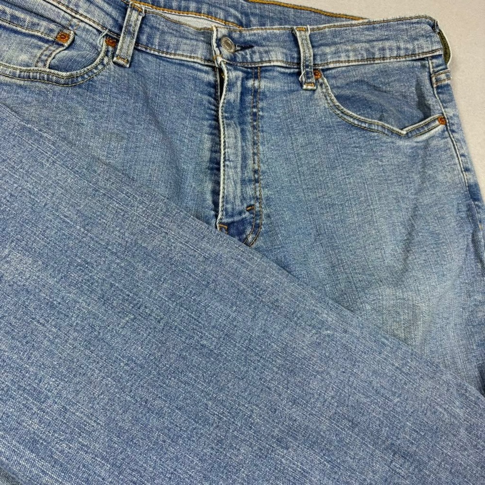 Levis Mens Straight Leg Denim Jeans Medium Wash Blue W36 L32